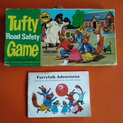 Vintage Retro 1970er Tufty Club Verkehrssicherheit Speere Spiel Furryfolk Abenteuer Buch