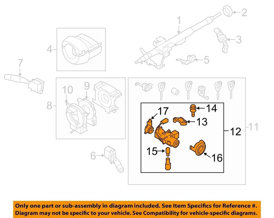 INTERRUPTOR DE ENCENDIDO Subaru Impreza Forester 2008 08 2009 09 2010 10 2011 11 1014722 Foto 3 de 4