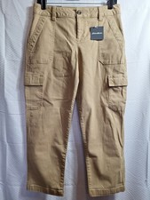 NWT EDDIE BAUER Slightly Curvy Centerline Utility Cargo Pant Sz 2 Beige Outdoor