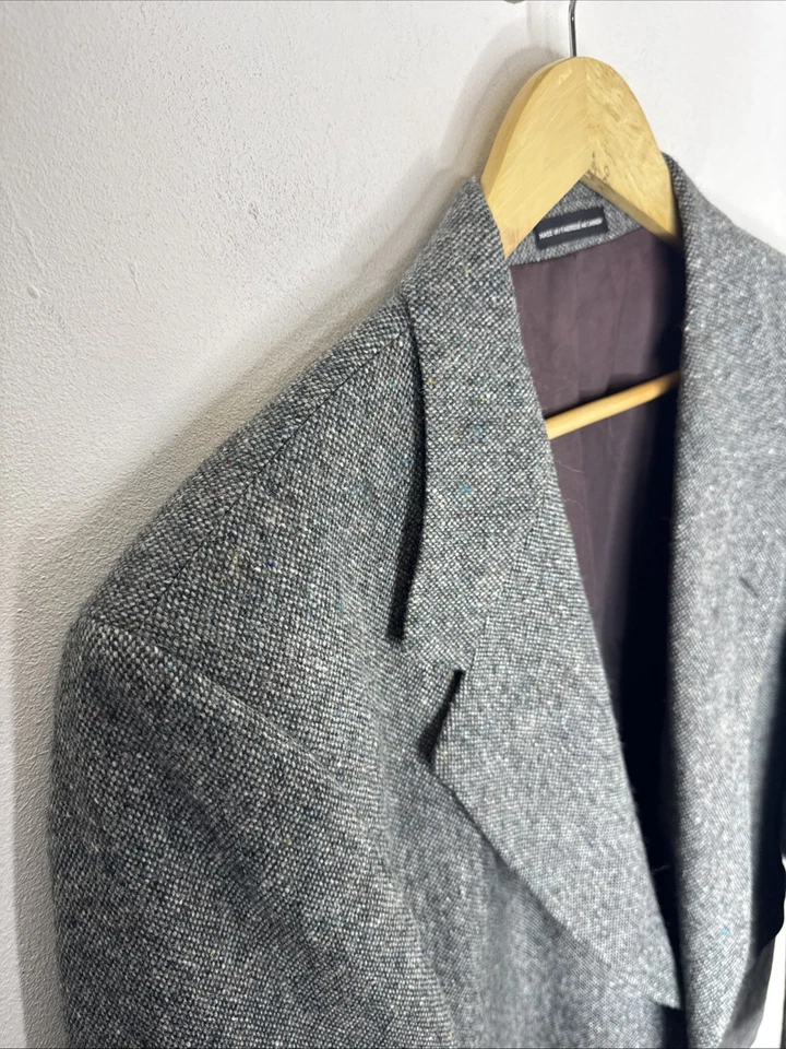 Blazer Magee Donegal Tweed 42R Hombre Gris Verde Lana Abrigo Deportivo Irlanda Foto 3 de 4