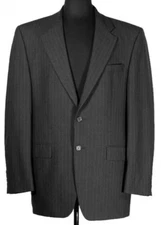 Perma Press Classic Collection Charcoal Pinstripe Blazer Sz 40R