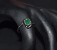 Elegant 925 Sterling Silver Natural Emerald Gemstone Ring May Birthstone Jewelry