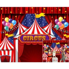 Carnival Circus Backdrop Red Carnival Theme Party Photography Backdrop Happy ...
