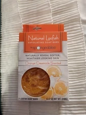 Natural Loofah Exfoliating Soap Bars By Spongeables Orange Creamsicle 2 Bars