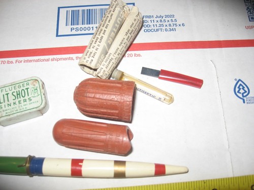 CORTLAND FLY LINE CLEANER,PFLUEGER SPLIT SHOT SINKER BOX STICK BOBBER SNAKE BIT - Picture 3 of 3
