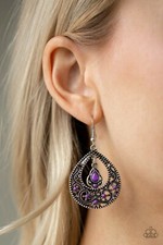 Paparazzi Accessories Jewelry All Girl Glow Purple Earrings 489e