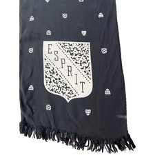 Esprit Crest Fringe Trim Printed Silk Scarf L...