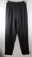 Ralph Lauren Pants Women's 6 Black wool Cuffed Purple Label Preppy Classic Retro
