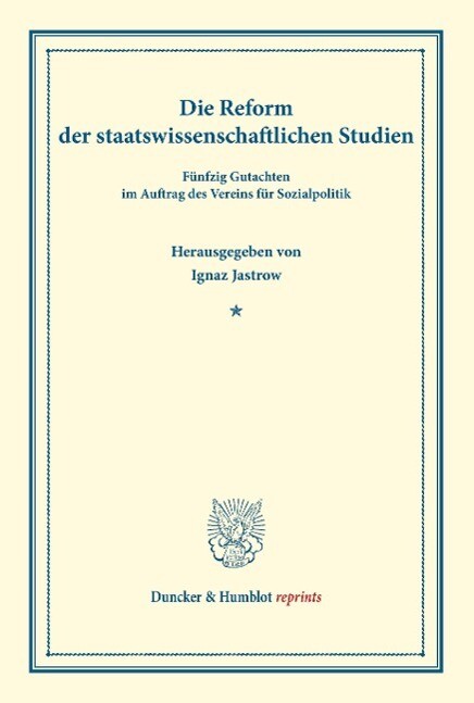 Thumbnail - Die Reform Der Staatswissenschaftlichen Studien. | Buch |