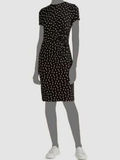 $110 Lauren Ralph Lauren Women's Black Geo-Printed Crewneck T-Shirt Dress Size 2