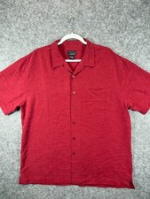 CEZANI Mens Large Red Shirt Modal Button Up S...
