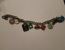 DC Comics Super Heroes Logos Charm Bracelet with 9 Charms