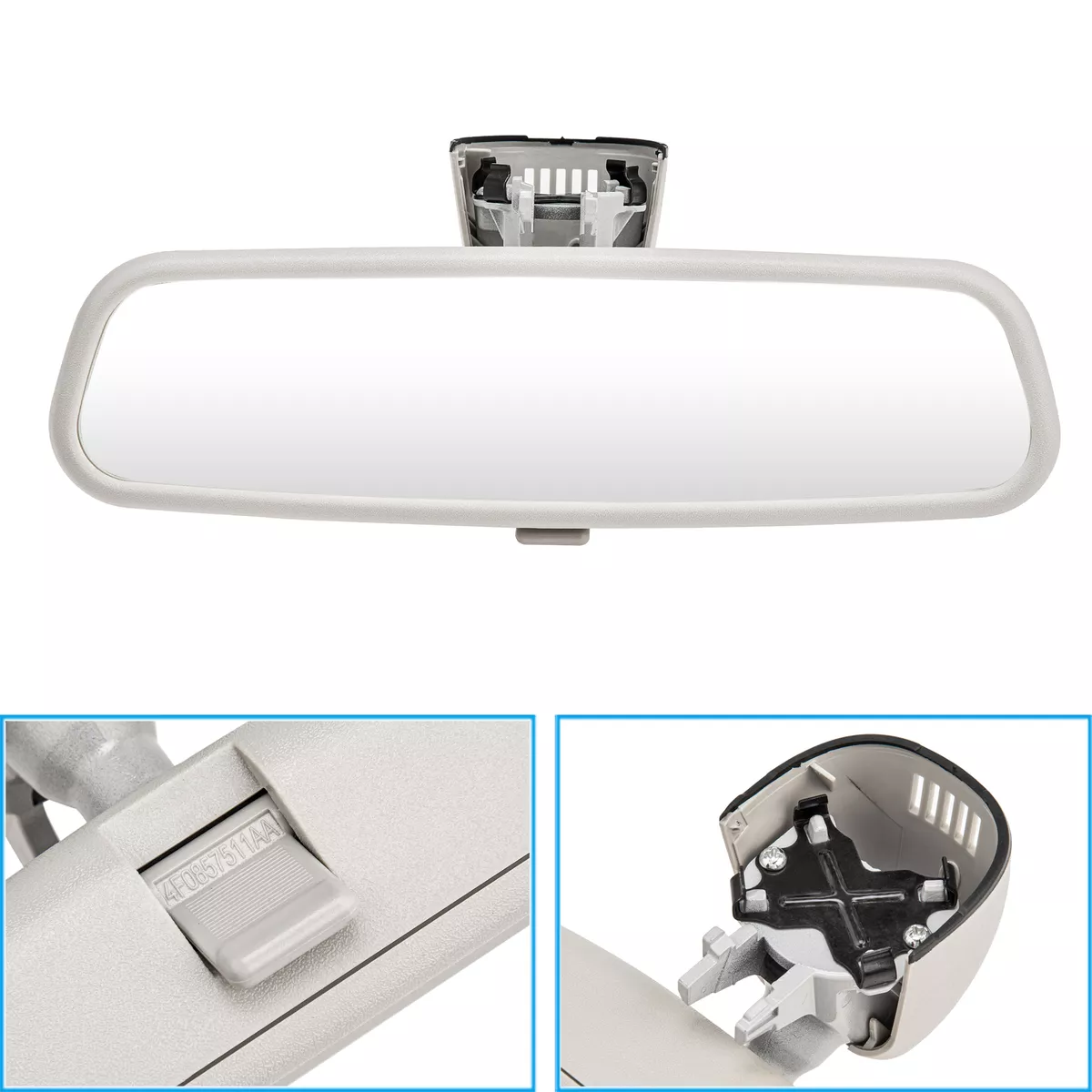 For Audi A4 A5 A6 A7 Q5 New Silver Gray Interior Rear View Mirror