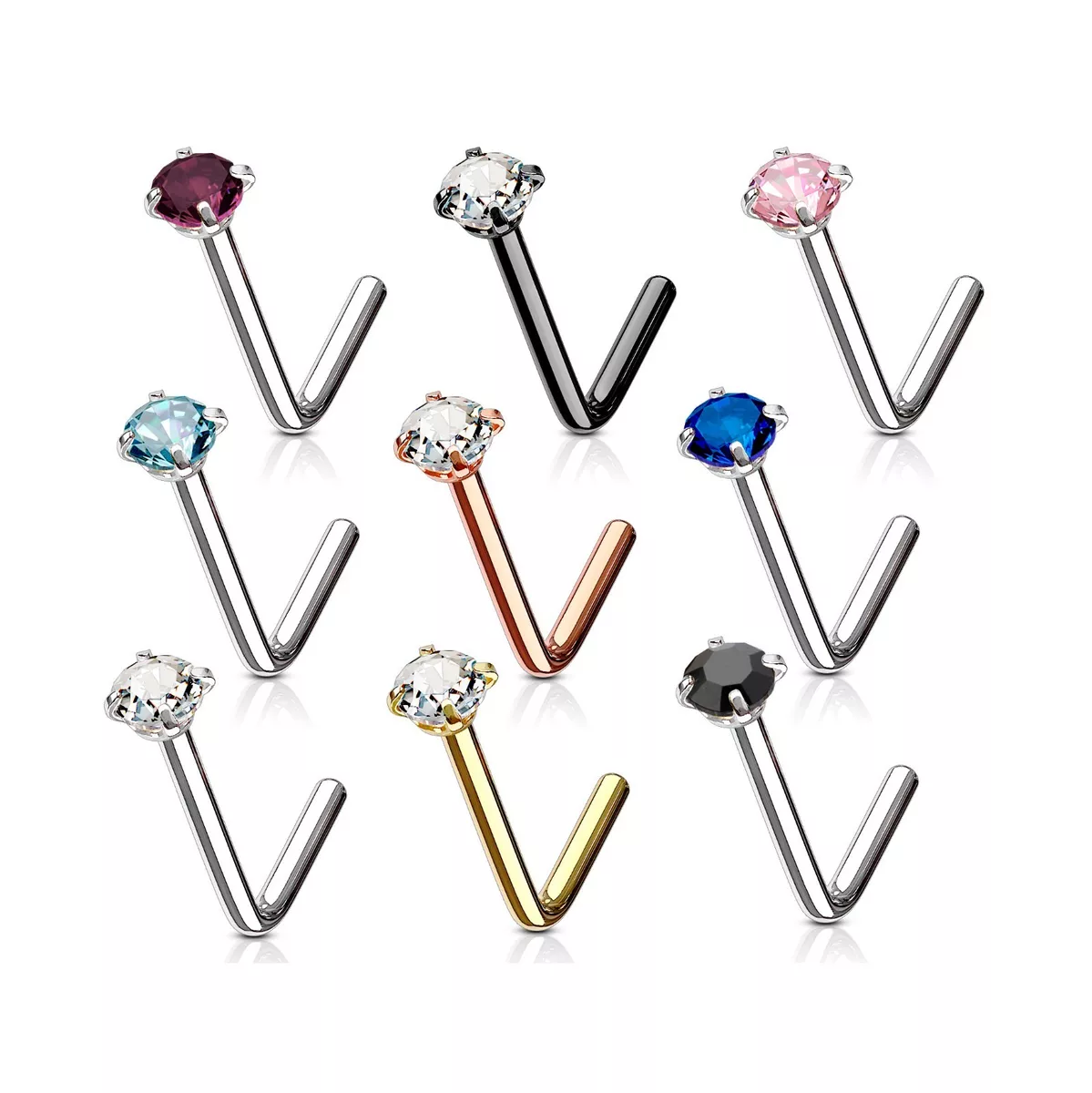 18g nose stud l shape deals