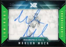 Marlon Mack Card 2017 Panini XR Luminous Endorsements Green #15 