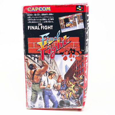 VINTAGE 1990 90s CAPCOM NINTENDO SNES SUPER FAMICOM FINAL FIGHT GAME BOXED  JAPAN UK