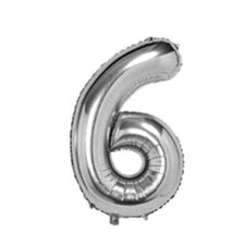 32" Silver Number 6 Foil Balloon
