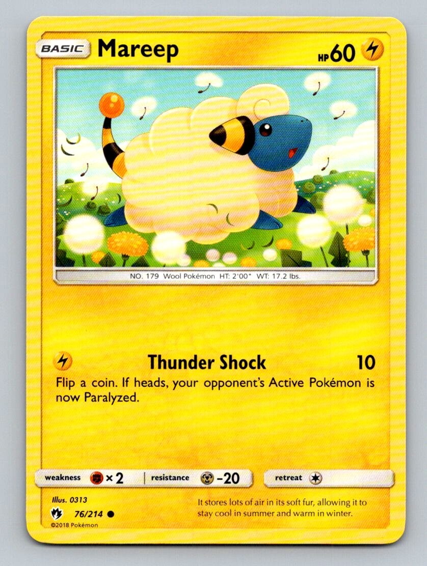 2018 Pokemon Card Lost Thunder Mareep 76/214