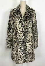 New H&m Faux Fur Animal Print Coat Size 2