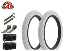 2 ALTA PERFORMANCE BICYCLE WIRE BEAD 16 x2.125 WHITE COMP III BMX TREAD 8PC SET.