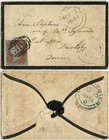 GB QV 1851 MOURNING Env. ASHLEWORTH GLOUCESTER P.O. DAWLISH PENNY RED Pl. 96 JF