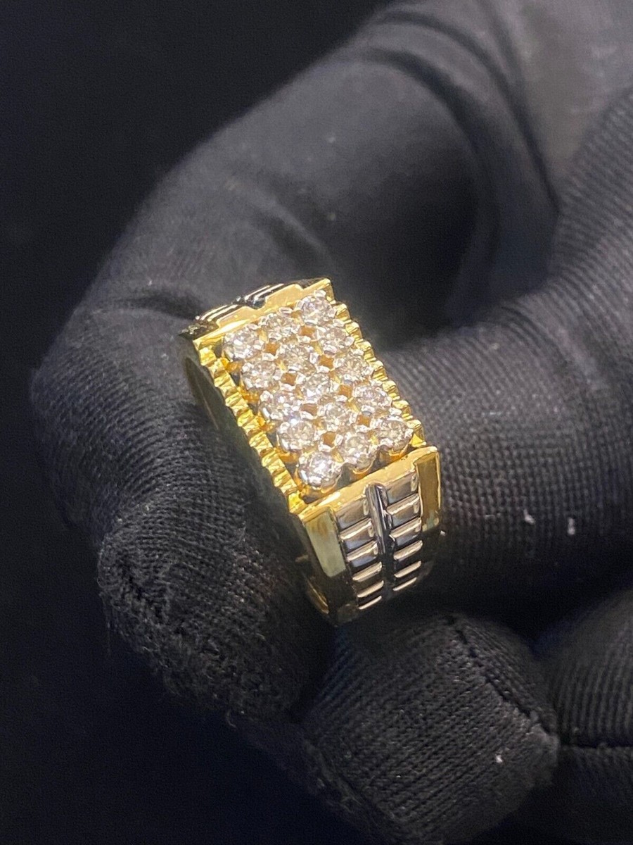 1/2 Cts Round Brilliant Diamond 15-Stone Men's Anniversary Band Ring In 14K  Gold