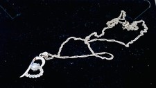 18K WHITE GOLD PLATED NECKLACE INITIAL B - LARGE CZ + 8 SMALLER CZs - NEVER WORN