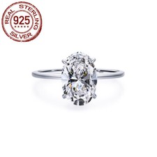 5ct Big Oval Cut Cubic Zirconia 925 Sterling Silver Wedding Ring for Women Bride