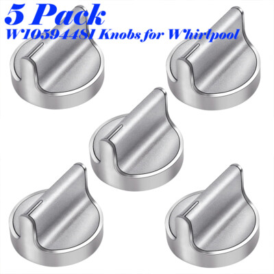 5-Pack W10594481 Range Knobs Replacement for Whirlpool WCG97US0DS00 US STOCK
