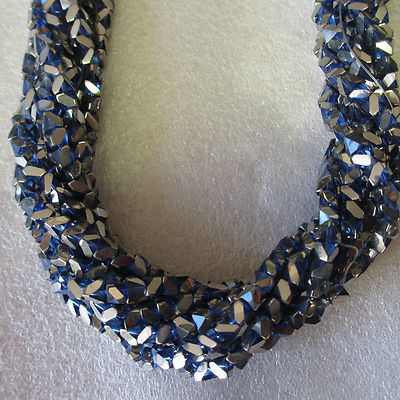 20 Stränge Kristall Glasperlen 1600 Dreieck Silber & Blau 4 mm Basteln Schmuck