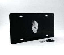 JR2 Calavera Bandera Metal Negro Placa-para INFINITI HYUNDAI FORD DODGE CHEVYR2