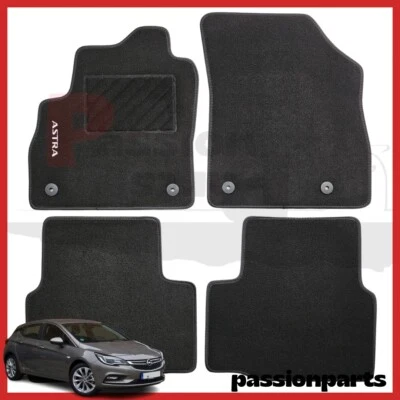LABORATORIO PASSION PARTS TAPPETI OPEL ASTRA K DAL 2015 IN MOQUETTE CON RICAMO E 4 FISSAGGI TAPPETINI 4 PZ