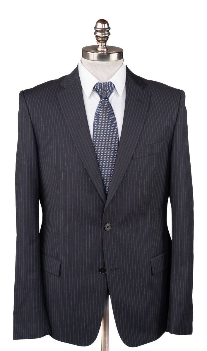 H.D様 VERSACE COLLECTION Black Wool Sport Coat Regular Fit Notch Lapel