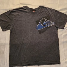 Vintage Quicksilver Shirt Mens XL Boxy T Surf Beach Skate Ocean Gray Wave Surfer