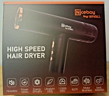 Nicebay By Whall DW-9041 Black 110000RPM Ultra High Speed BLDC Ionic Hair Dryer