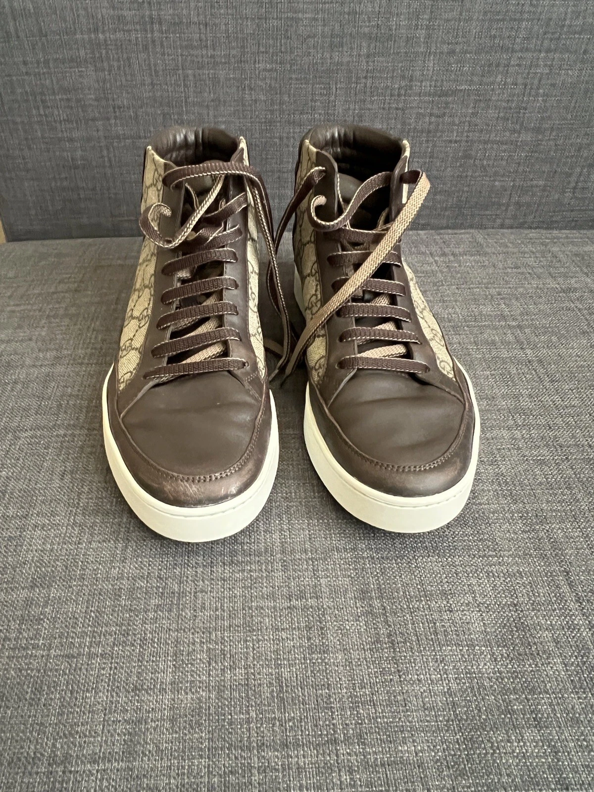 Baskets hautes homme GUCCI GG Supreme marron taille US 9