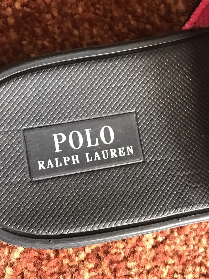 Polo Ralph Lauren Toddler Girls Sandals Slide Navy Pink Size 12 NEW - Image 4 of 4