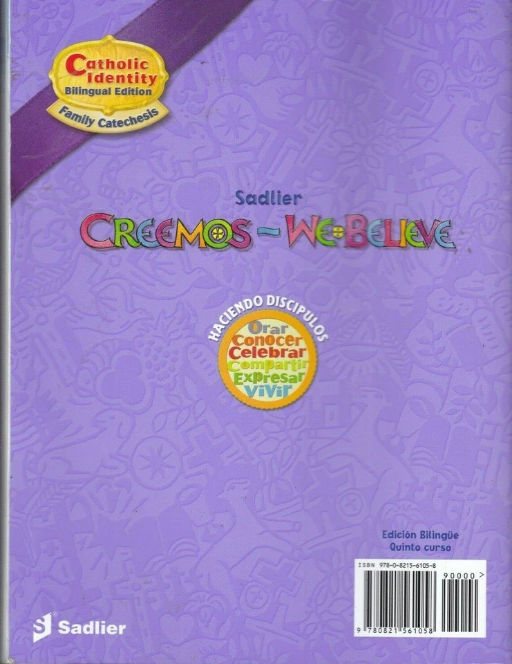 Sadlier-Creemos-Identidad católica-Workbook We Believe Bilingual-Gr 5-NO WRITING - Image 2 of 2