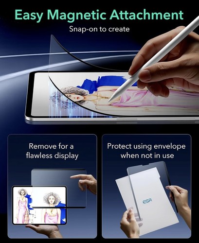 iPad Pro 12.9 Inch Paper-Feel Magnetic Screen Protector - Reusable, Matte Finish - 第 6/9 張圖片