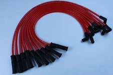 RED HEI Spark Plug Wires Set 90 to Straight For Chevy SBC BBC 350 383 400 454 V8