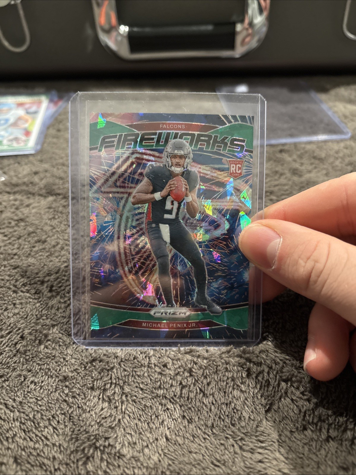 2024 Panini Prizm - Fireworks Michael Penix Jr. #16 Green Ice Prizm (RC)