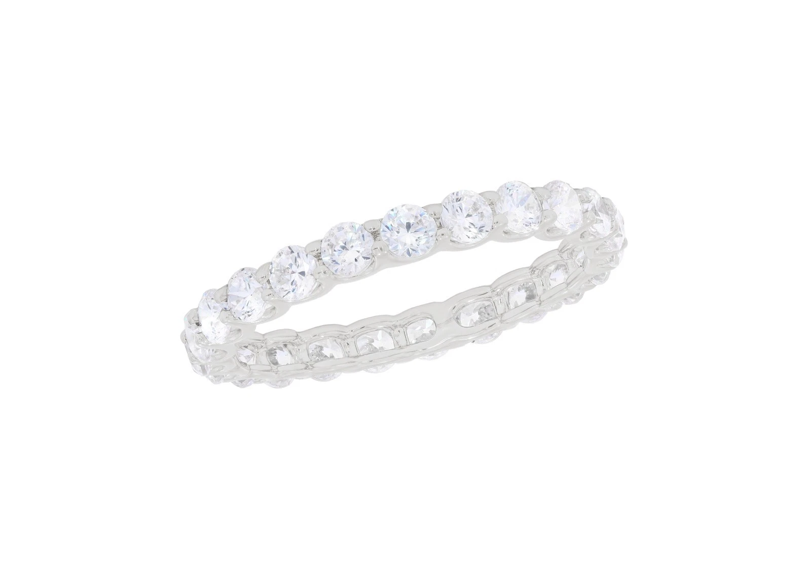 1.52 Ct Round Cut Certified Lab Grown Diamond Eternity Band 14k White Gold image-4