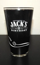 Rare Style Jack Daniels "Jack's Birthday" Jet Black Pint Glass Limited Edition