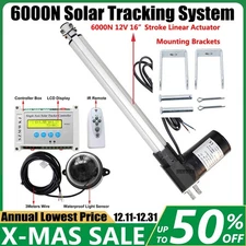 12V 16" 6000N Linear Actuator & LCD Controller DIY Single Axis Solar Sun Tracker