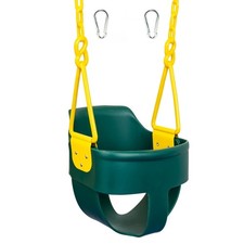 Premium High Back Full Bucket Toddler Swing Seat with Finger Grip, Plastic Co...
