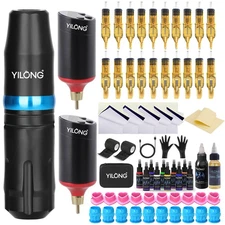 Wireless Cartridge Tattoo Machine Kit Rotary Tattoo Machine With 2 Power Supply