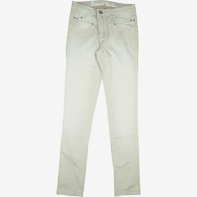 BUENA VISTA M L32 Jeans Hose Creme Damen Cuba Stretch Skinny mid Stoff dünn W29