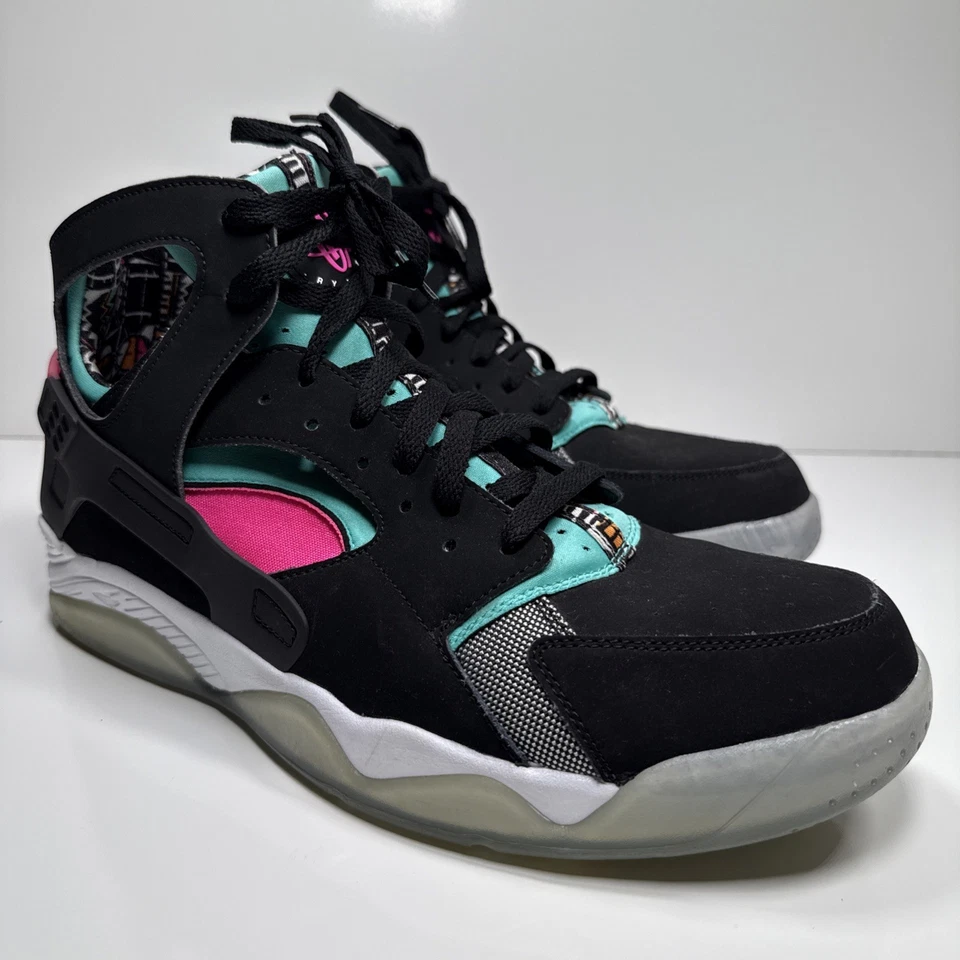Nike Air Flight Huarache Shoes South Beach Miami Vice Spurs Mens Sz 13 Sneakers - Image 3 of 4