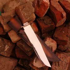 Custom Handmade Carbon Steel Blade Coffin Bowie Knife | Hunting Knife Camping