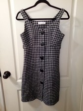 Clueless Style Sleeveless Black & White Knee Length Dress Size Medium